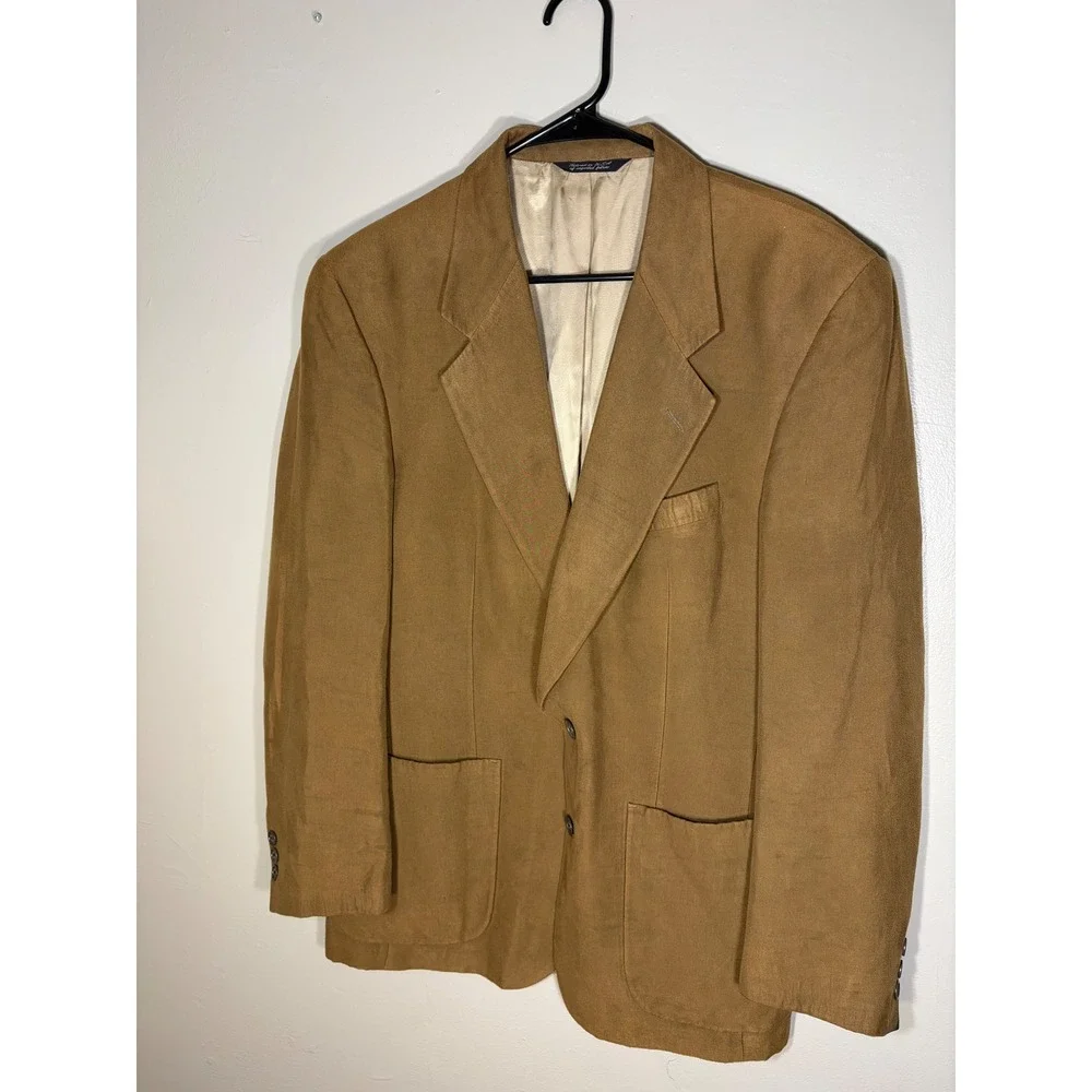 Christian Dior Monsieur Mens Blazer Brown Suede Feel Sport Coat Vintage USA Made
